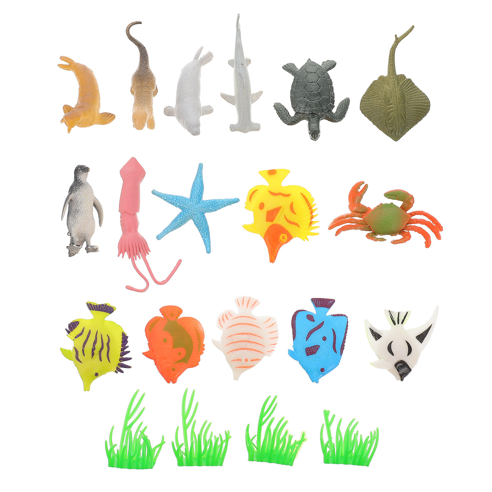 Marine Life Aquariums - 1Set Realistic Marine Creatures Ornament Set