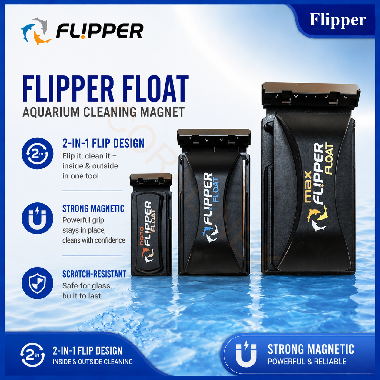 Flipper Nano/Standard/Max Floa - Marine Aquarium Glass Cleaner ulasan dan harga