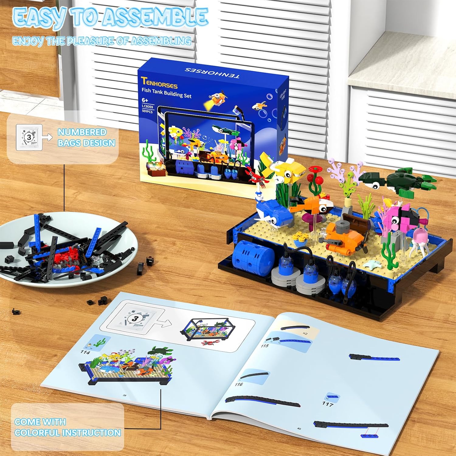 Fish Tank Building Block Set,  - Marine Life Aquariums ulasan dan harga