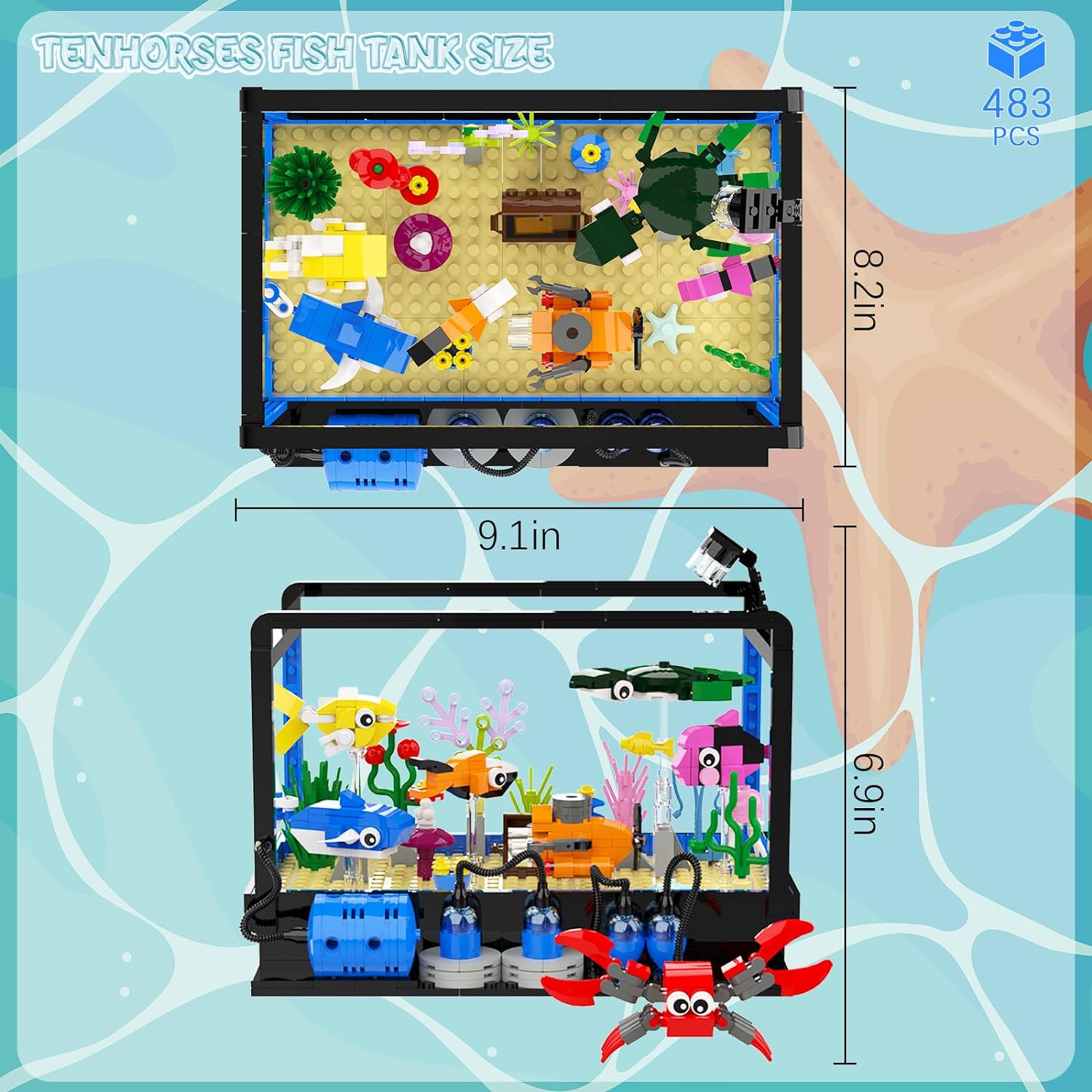Fish Tank Building Block Set,  - Marine Life Aquariums ulasan dan harga