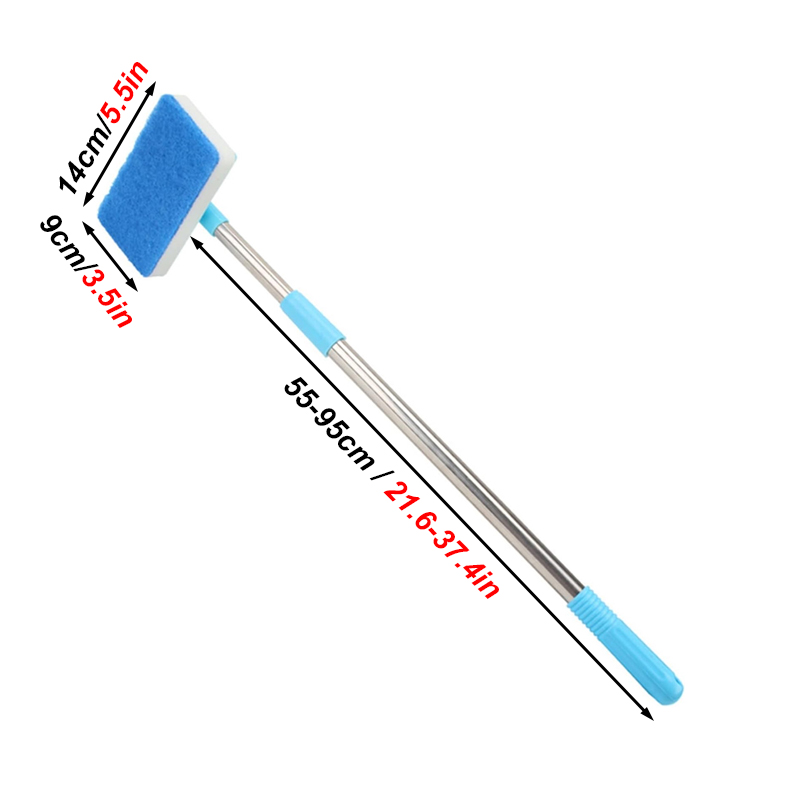 55-95cm Telescopic Handle 180° - Marine Aquarium Glass Cleaner ulasan dan harga