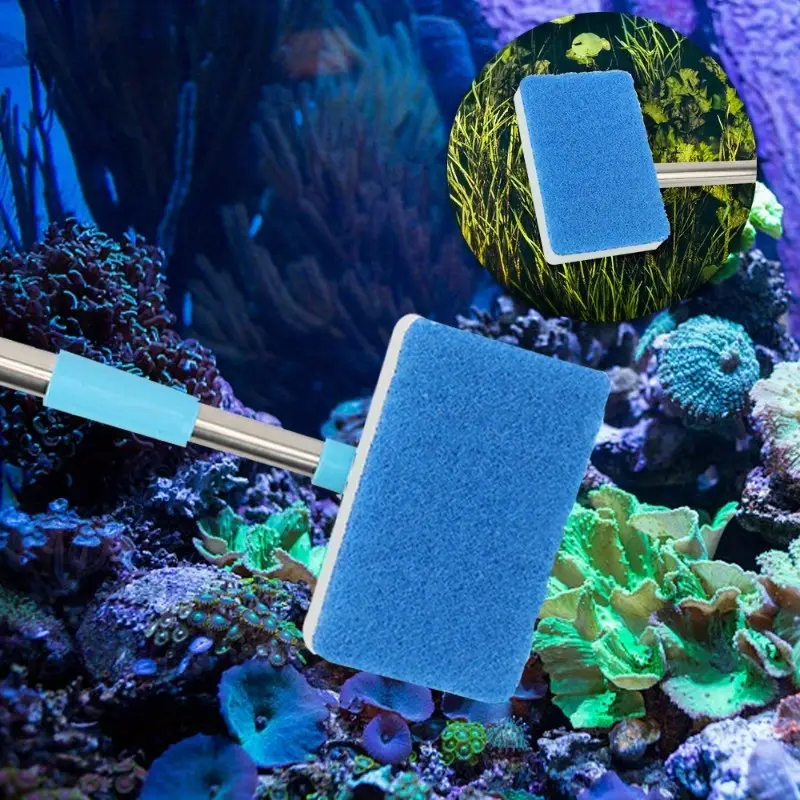 55-95cm Telescopic Handle 180° - Marine Aquarium Glass Cleaner ulasan dan harga