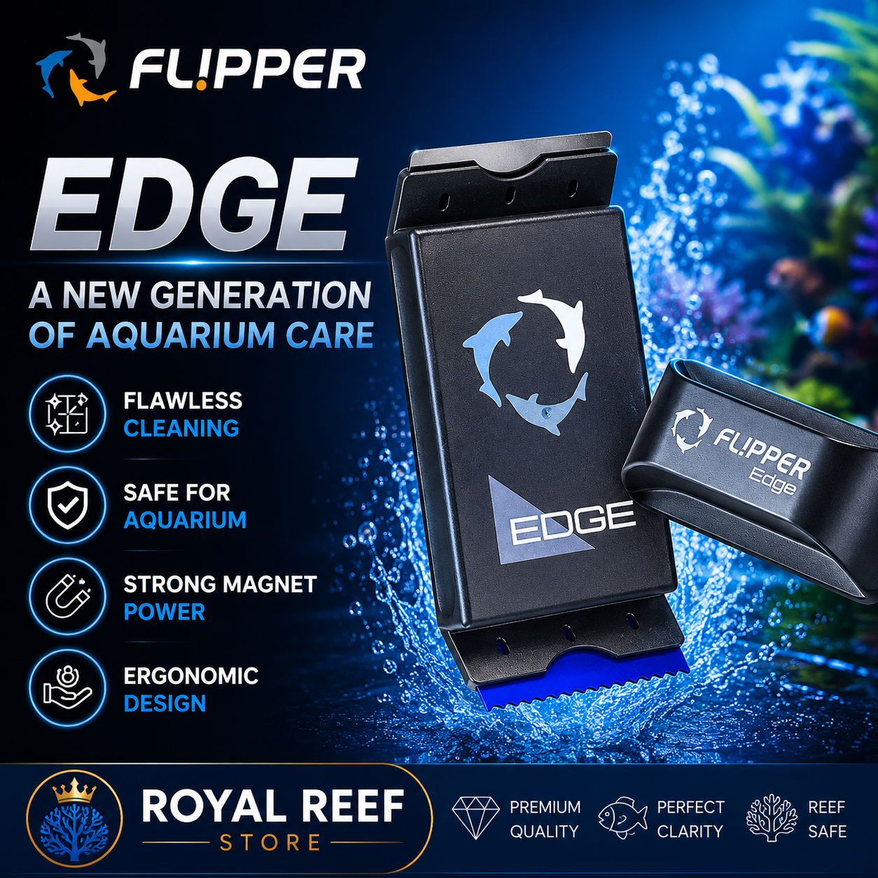 Flipper Edge Standard Max Magn - Marine Aquarium Glass Cleaner ulasan dan harga