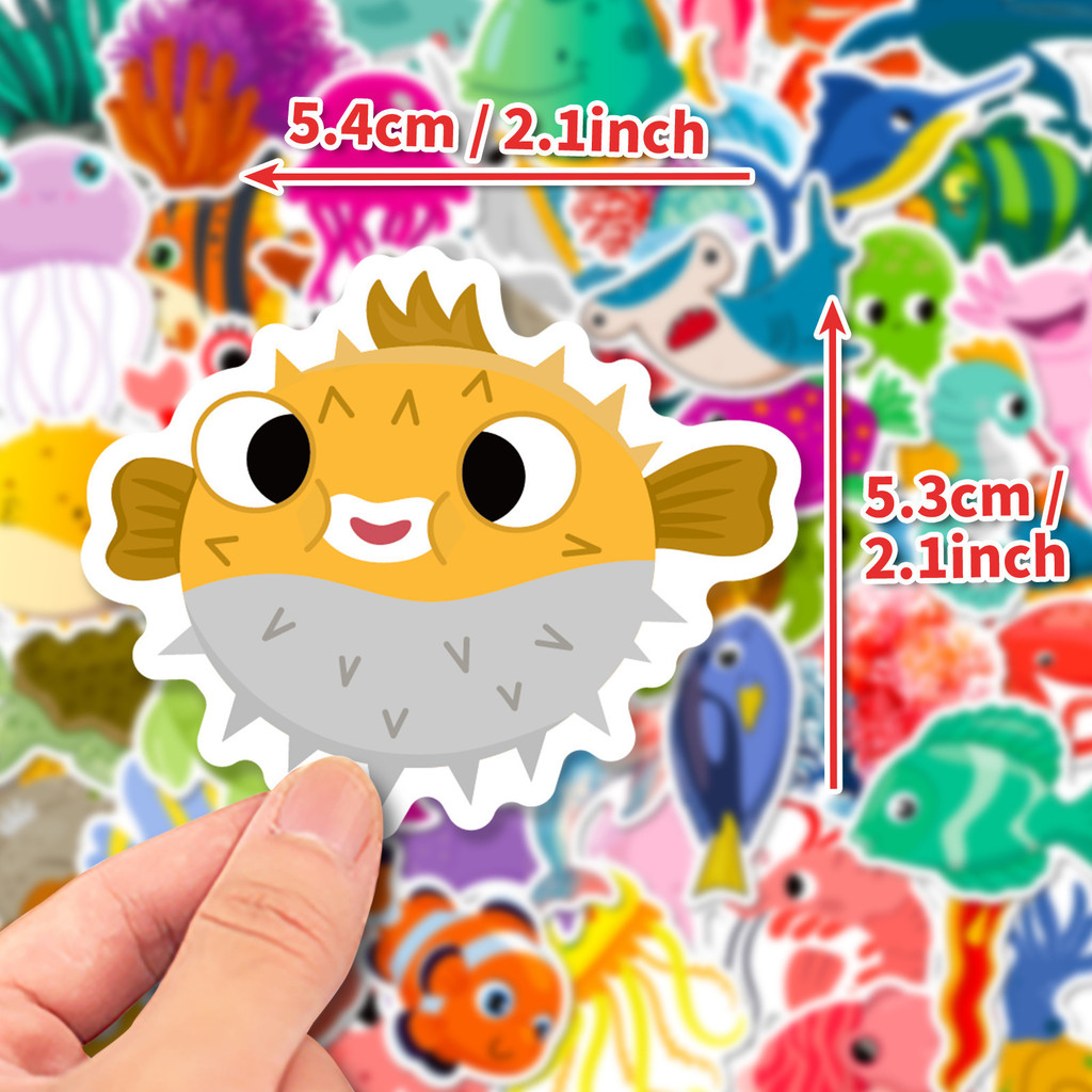 50Pcs Marine Life Stickers Dol - Marine Aquarium & Regional Centre Photos ulasan dan harga