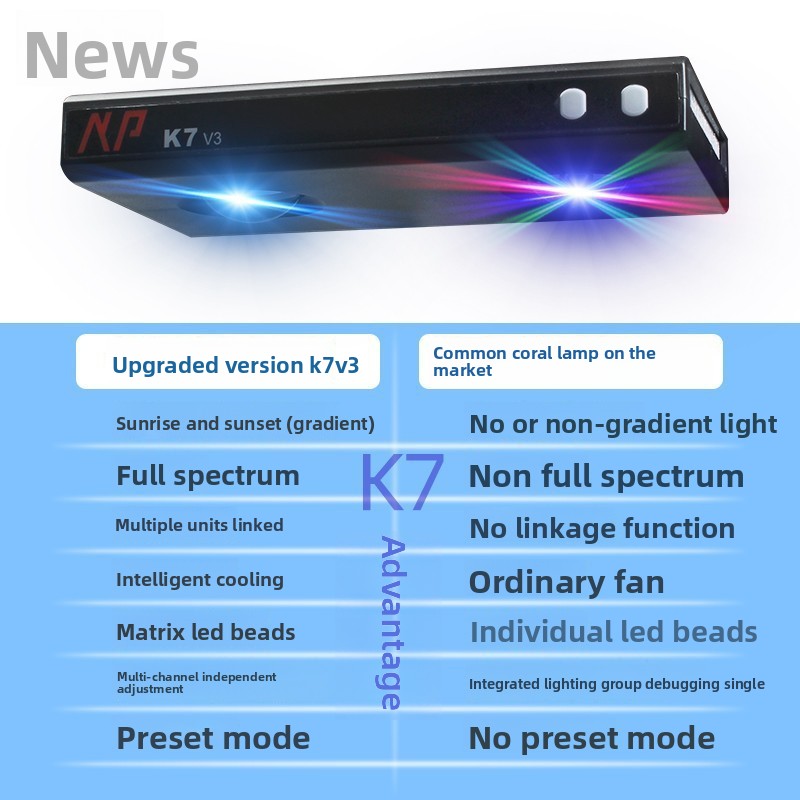 Noo-Psyche K7 Pro V4 WiFi Full - Marine Aquarium Led Lights ulasan dan harga