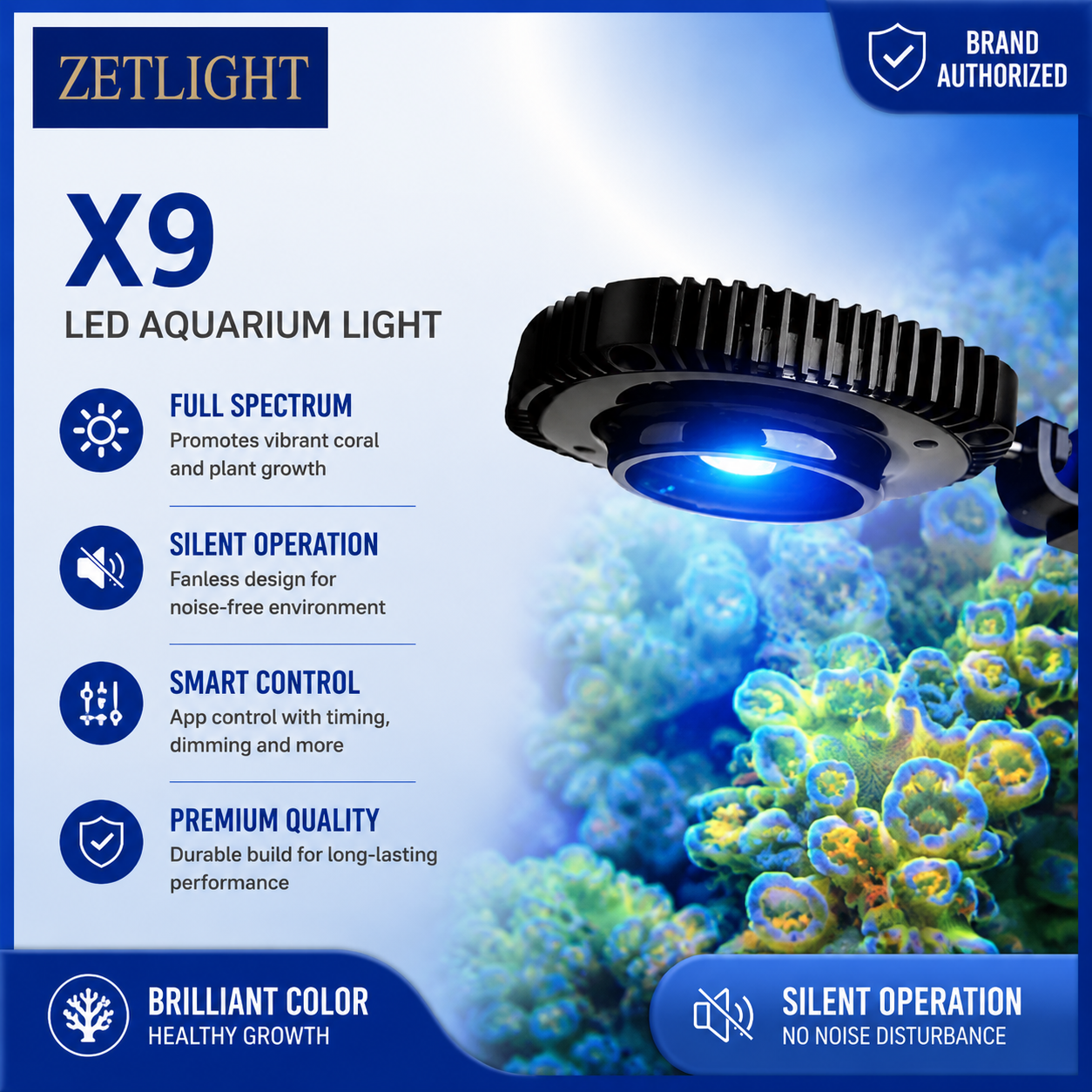 ZETLIGHT X9 96W Bluetooth & Wi - Marine Aquarium Led Lights ulasan dan harga